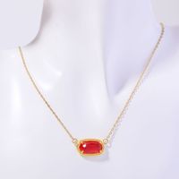 Copper Simple Style Plating Inlay Oval Birthstone Necklace sku image 8