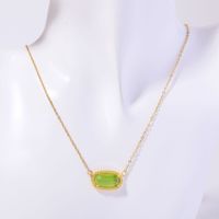 Copper Simple Style Plating Inlay Oval Birthstone Necklace sku image 9