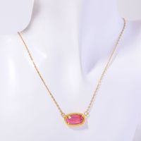 Copper Simple Style Plating Inlay Oval Birthstone Necklace sku image 11