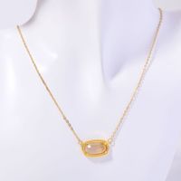 Copper Simple Style Plating Inlay Oval Birthstone Necklace sku image 12