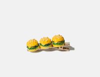 Women's Sweet Hamburger Mixed Materials Handmade Patchwork Metal Hair Clip sku image 3