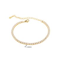 Elegant Solid Color Sterling Silver Zircon Tennis Bracelet In Bulk main image 3