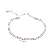 Elegant Solid Color Sterling Silver Zircon Tennis Bracelet In Bulk main image 4
