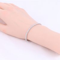 Elegant Solid Color Sterling Silver Zircon Tennis Bracelet In Bulk main image 6