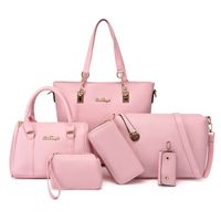 Women's Large Pu Leather Solid Color Classic Style Square Zipper Bag Sets sku image 2