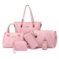 Femmes Grande Faux Cuir Couleur Unie Style Classique Carré Fermeture Éclair Ensembles De Sacs sku image 2