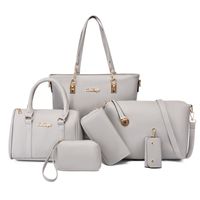 Women's Large Pu Leather Solid Color Classic Style Square Zipper Bag Sets sku image 6