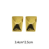 1 Pair Retro Quadrilateral Plating Alloy 14k Gold Plated Ear Studs main image 5