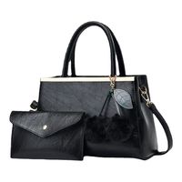Women's Large Pu Leather Solid Color Vintage Style Classic Style Square Zipper Bag Sets main image 2