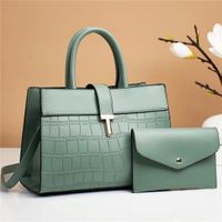 Women's Large Pu Leather Solid Color Vintage Style Square Zipper Bag Sets main image 5