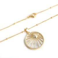 Simple Style Sun Star Moon Copper Plating Inlay Zircon 18k Gold Plated Pendant Necklace main image 6