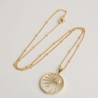 Simple Style Sun Star Moon Copper Plating Inlay Zircon 18k Gold Plated Pendant Necklace main image 5
