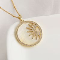 Simple Style Sun Star Moon Copper Plating Inlay Zircon 18k Gold Plated Pendant Necklace main image 2