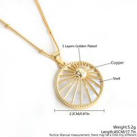 Simple Style Sun Star Moon Copper Plating Inlay Zircon 18k Gold Plated Pendant Necklace sku image 1
