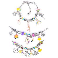 Sweet Simple Style Rainbow Heart Shape Flower Alloy Inlay Rhinestones Jewelry Accessories main image 3