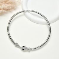 Style Simple Brillant Serpent Alliage Placage Incruster Strass Femmes Bracelets Collier main image 1