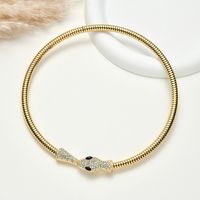 Simple Style Shiny Snake Alloy Plating Inlay Rhinestones Women's Bracelets Necklace sku image 3