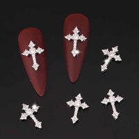 Gothic Simple Style Cross Metal Nail Decoration Accessories 6 Pieces main image 4