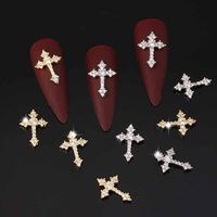 Gothic Simple Style Cross Metal Nail Decoration Accessories 6 Pieces main image 3