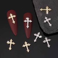 Gothic Simple Style Cross Metal Nail Decoration Accessories 6 Pieces main image 5