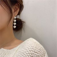 1 Pair Simple Style Classic Style Heart Shape Alloy Drop Earrings sku image 1