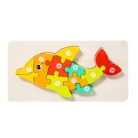Wooden Animal Traffic Shape Matching 3d Puzzle Children's Educational Toys Wholesale sku image 24