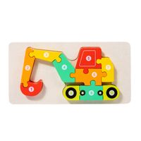 Wooden Animal Traffic Shape Matching 3d Puzzle Children's Educational Toys Wholesale sku image 27