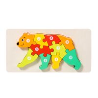 Wooden Animal Traffic Shape Matching 3d Puzzle Children's Educational Toys Wholesale sku image 29