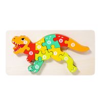 Wooden Animal Traffic Shape Matching 3d Puzzle Children's Educational Toys Wholesale sku image 30