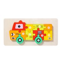 Wooden Animal Traffic Shape Matching 3d Puzzle Children's Educational Toys Wholesale sku image 28
