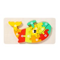 Wooden Animal Traffic Shape Matching 3d Puzzle Children's Educational Toys Wholesale sku image 25
