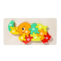Wooden Animal Traffic Shape Matching 3d Puzzle Children's Educational Toys Wholesale sku image 35