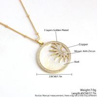 Simple Style Sun Star Moon Copper Plating Inlay Zircon 18k Gold Plated Pendant Necklace sku image 6