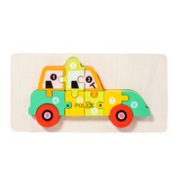 Wooden Animal Traffic Shape Matching 3d Puzzle Children's Educational Toys Wholesale sku image 26
