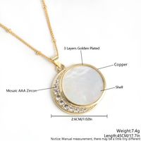Simple Style Sun Star Moon Copper Plating Inlay Zircon 18k Gold Plated Pendant Necklace sku image 4
