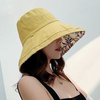 Women's Basic Solid Color Printing Big Eaves Bucket Hat main image 1