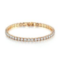 Copper Elegant Simple Style Plating Inlay Geometric Zircon Tennis Bracelet main image 1