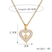 Ig Style Cross Heart Shape Skull Stainless Steel Plating Inlay Shell Zircon Pendant Necklace main image 2