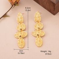 1 Pair Elegant Vintage Style Irregular Oval Pleated Copper 18k Gold Plated Drop Earrings main image 2