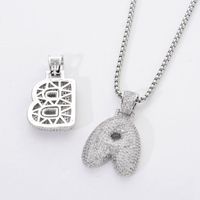 Wholesale Lady Letter 304 Stainless Steel Copper Plating Inlay Zircon Necklace main image 4