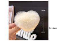 Women's Cute Simple Style Heart Shape Rabbit Fur Hair Clip main image 2