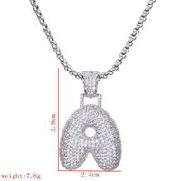 Wholesale Lady Letter 304 Stainless Steel Copper Plating Inlay Zircon Necklace sku image 1