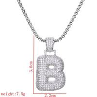 Wholesale Lady Letter 304 Stainless Steel Copper Plating Inlay Zircon Necklace sku image 2