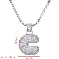 Wholesale Lady Letter 304 Stainless Steel Copper Plating Inlay Zircon Necklace sku image 3