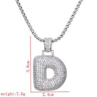 Wholesale Lady Letter 304 Stainless Steel Copper Plating Inlay Zircon Necklace sku image 4