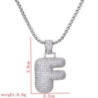 Wholesale Lady Letter 304 Stainless Steel Copper Plating Inlay Zircon Necklace sku image 6
