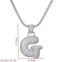 Wholesale Lady Letter 304 Stainless Steel Copper Plating Inlay Zircon Necklace sku image 7