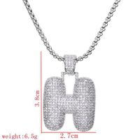 Wholesale Lady Letter 304 Stainless Steel Copper Plating Inlay Zircon Necklace sku image 8