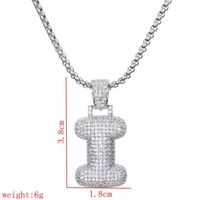Wholesale Lady Letter 304 Stainless Steel Copper Plating Inlay Zircon Necklace sku image 9