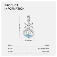 Original Design Cute Mermaid Shell Whale Sterling Silver Inlay Zircon Jewelry Accessories main image 8